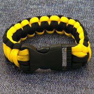 🍀 Yellow & Black Paracord Emergency Cord Unisex Bracelet